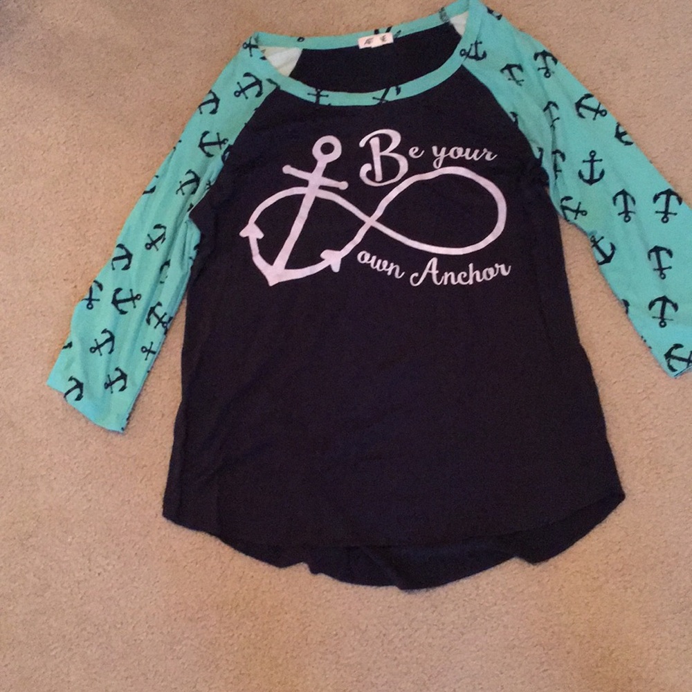 Navy blue and teal shirt